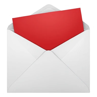 red greeting card with envelope sticker