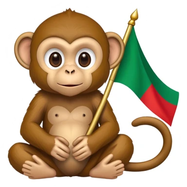 a monkey with Algerian flag sticker