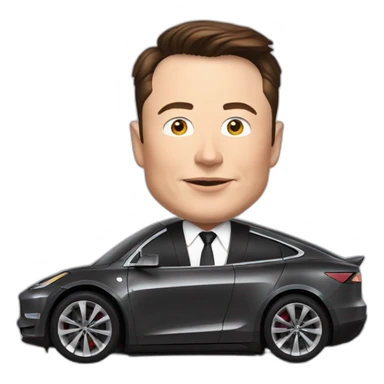 Elon musk in a tesla sticker
