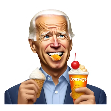 Joe Biden eating ice cream and drinking Gatorade sticker