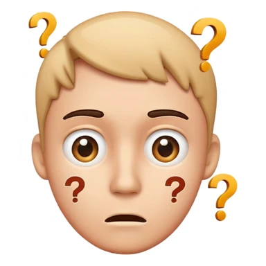 Confused face with question marks around it sticker