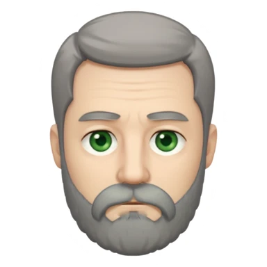 Greenish grey eyed adult man with sad eyes, poor short dark grey hair and a very long beard hanging. Pale skin. He's serious and looks tired. Make sure his hair and beard are both dark grey. sticker