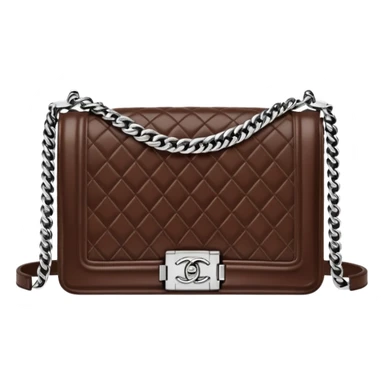 chanel le boy deep chocolate brown color bag sticker