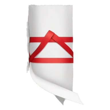 sad piece of paper wrapped into red tape sticker