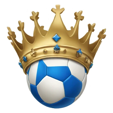 soccer ball with crown and blue scarf sticker