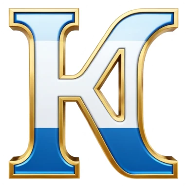 Bold Blue-White-Gold Font Big Capital “i” Letter  sticker