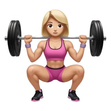 girl doing barbell squat sticker