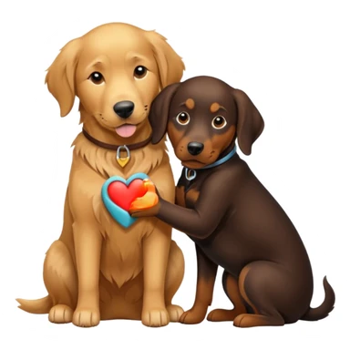 Golden retriever hugging Doberman  sticker