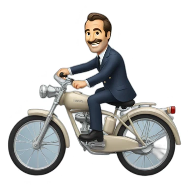 Jean Dujardin having fun on a bike sticker