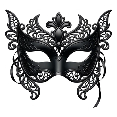 black lace masquerade mask sticker