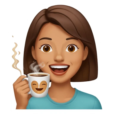 Spitting coffee while laughing sticker