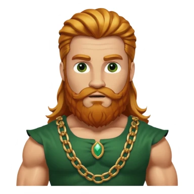 Hercules, God of Heroes from Gods and Goddesses with long reddish blonde hair and beard, gold and dark green outfit sticker