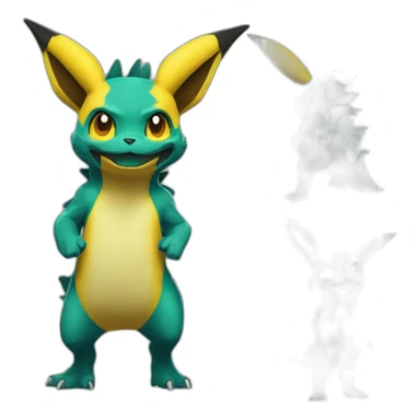 Dracofeu qui fusionné avec pikachu sticker