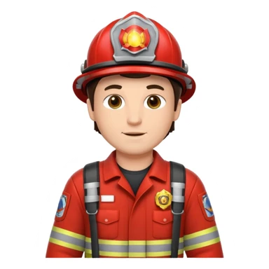 firefighter man brunette sticker