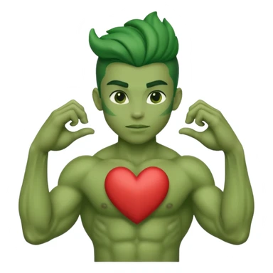 A Yautja from the movie predator making heart sign with hands sticker