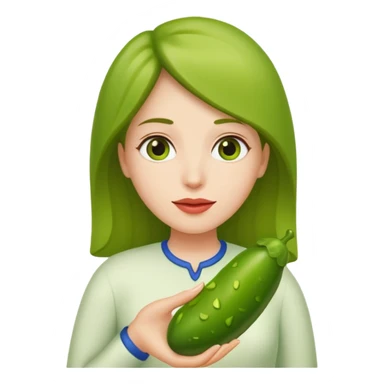 Naked woman holding pickle to chest sticker