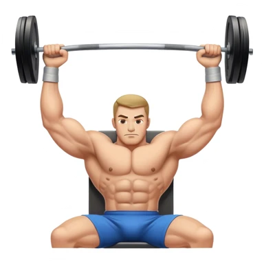 Guy doing a bench press sticker