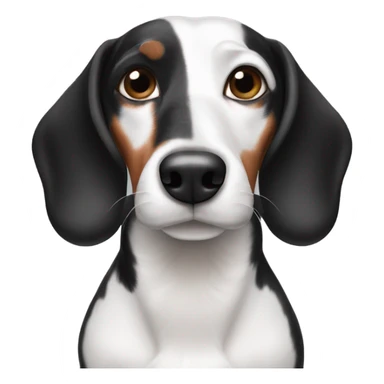 black and white wiener dog sticker