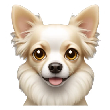 Chihuahua dog (fluffy) white and beige sticker