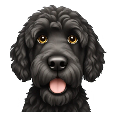 Big Black labradoodle dog sticker