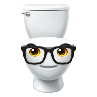 skibidi toilet with a cury mullet and glasses sticker