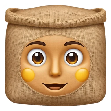 face with burlap sack texture sticker