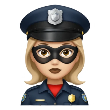 thief with police hat, thief mask, thief black dress. sticker