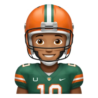 black football player for the university of miami wearing number 10  sticker