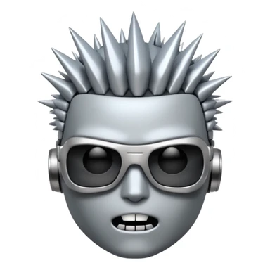 Robot emoji with a "Karen" haircut and angry facial expression, make it look comically robotic (closer to Robot than Human) sticker