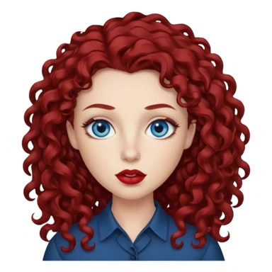 Chappell Roan with blue eyes and long dark red curly hair sticker