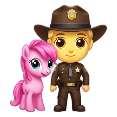 chibi pink pony and deputy sticker