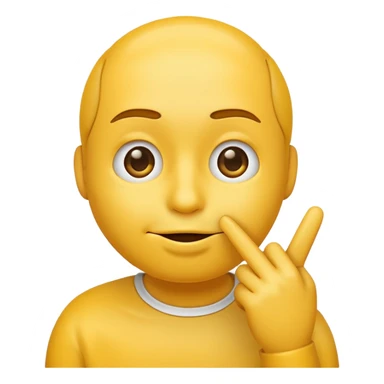 yellow emoji face finger to lips in shh pose classic emoji expression sticker