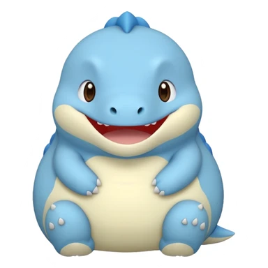 baby blue dinosaur cartoon squishmallow smile no teeth sticker