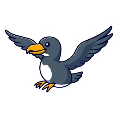 Liver bird, mythical bird symbol of Liverpool, cormorant-like bird with outstretched wings sticker