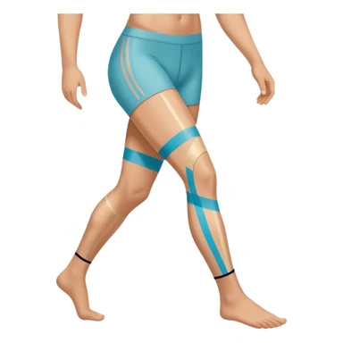 leg with kinesio tape (physiotherapy) sticker