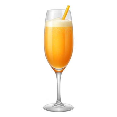 Mango Bellini in einem Sektglas mit viel sprudel sticker