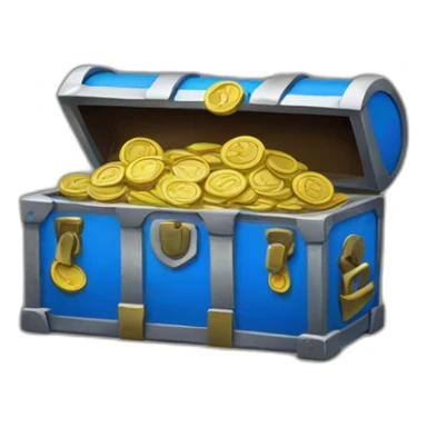 chest of blue coins sticker