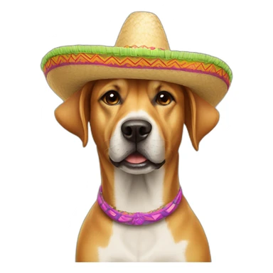 dog in sombrero margarita sticker