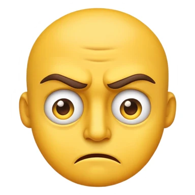 I want an emoji with a yellow face that expresses both disgust and arrogance — the kind of look that’s cold, judgmental, and unimpressed, as if it’s staring at something disappointing. The eyes should look annoyed and superior, with raised or furrowed eyebrows, and the mouth should be slightly twisted in a condescending or dismissive way, like a picky, snobbish person who expected better and now looks down on what they see. sticker
