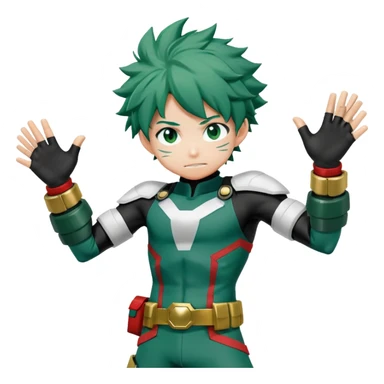 Izuku Midoriya (Deku) from My Hero Academia with green hair and hero costume sticker