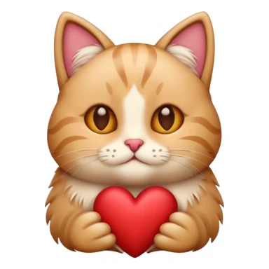 A stylized Christmas emoji of a cute cat and a heart, minimalist design, soft warm colors, cozy winter mood, simple background, sweet and romantic.
 sticker