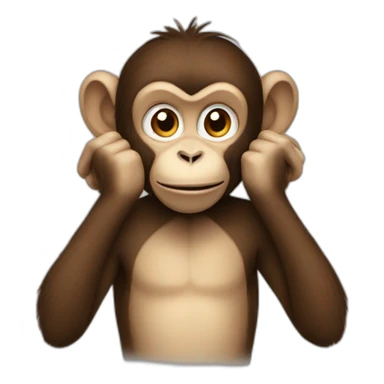 monkey stopping its ears sticker