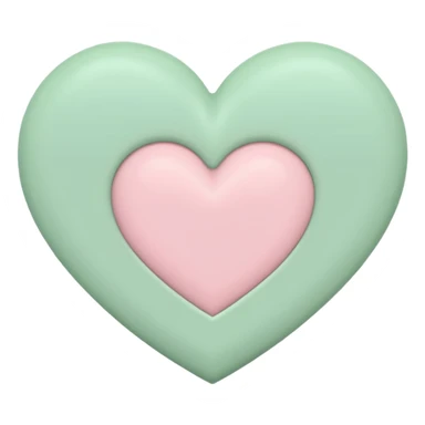 A half pastel green half pastel pink heart sticker
