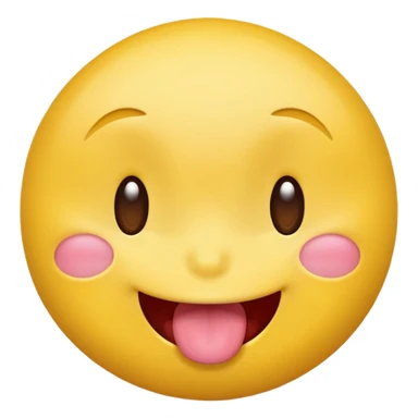 yellow emoji face winking, sticking out tongue, playful expression sticker