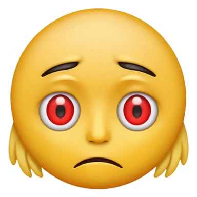 An emoji with red round eyes  with tired face! sticker