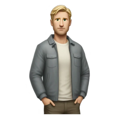 Hyper realistic white man from raid full body sticker