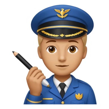 create a realistic emoji of a packaging person with a protocol in his hand writing something down. sticker