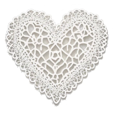 White doily heart sticker