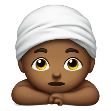 a sad peasant baby in a diaper sticker