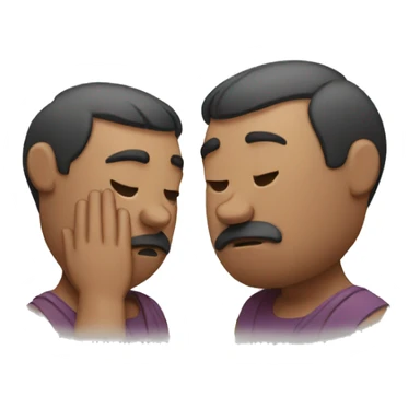 sad man doing namaste sticker